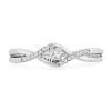 10KT White Gold Princess and Round Diamond Promise Ring (1/6 CTTW)