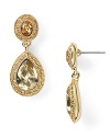 Give into vintage-inspired glamour with this pair of crystal teardrop earrings from Carolee, crafted of antique gold plate and fashioned to add elegance.