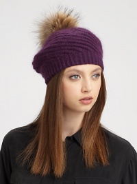The perfect cool-weather accessory in an ultra-soft angora blend with dyed raccoon fur pom-pom.Ribbed brimDyed raccoon fur70% polyester/30% angoraDry cleanImportedFur origin: USA The perfect cool-weather accessory in an ultra-soft angora blend with dyed raccoon fur pom-pom.Ribbed brimDyed raccoon fur70% polyester/30% angoraDry cleanImportedFur origin: USA