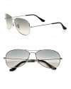 Classic and incredibly cool frames crafted in lightweight metal. Available in silver frames with crystal grey gradient lenses.Metal100% UV ProtectionMade in Italy