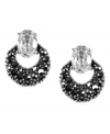 A sweet sensation. Add a little glamour with Judith Jack's sparkling stud earrings - a pretty mix of glittering marcasite and large clear crystals. Set in sterling silver. Approximate diameter: 2/5 inch.