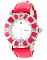 Michele Woman's MWW14B000005 Coral Diamond Bright Pink Patent Leather Watch Michele Woman's MWW14B000005 Coral Diamond Bright Pink Patent Leather Watch