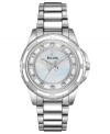 A perfectly polished timepiece from Bulova with glistening diamond accents.