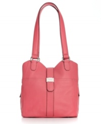 This soft, slouchy shopper offered in a variety of vibrant and neutral colors will add an instant jolt of style to your warm weather wardrobe. A sporty strap and glossy silvertone buckle complete this sleek look from Tignanello. This soft, slouchy shopper offered in a variety of vibrant and neutral colors will add an instant jolt of style to your warm weather wardrobe. A sporty strap and glossy silvertone buckle complete this sleek look from Tignanello.