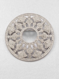 This elegant design features a fan pattern accented in pavé crystals. CrystalsRhodium-plated brassSize, about 2Pin backImported This elegant design features a fan pattern accented in pavé crystals. CrystalsRhodium-plated brassSize, about 2Pin backImported