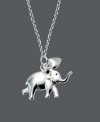 A symbol of strength and perseverance -- this charming necklace by Unwritten makes the perfect inspirational gift. Crafted in sterling silver, pendant features a lucky elephant with a raised trunk and a puffed heart charm. Approximate length: 18 inches. Approximate drop: 3/4 inch.