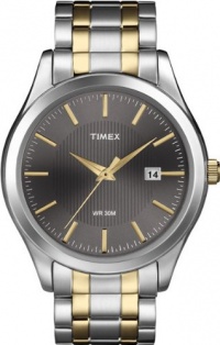 Timex Men's T2N799 Elevated Classics Dress Charcoal Dial Two-Tone Stainless Steel Bracelet Watch Timex Men's T2N799 Elevated Classics Dress Charcoal Dial Two-Tone Stainless Steel Bracelet Watch