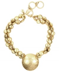 Get glam with an instant gold rush. Jones New York's chic collar necklace dazzles in gold tone mixed metal discs with a large disc pendant. Approximate length: 17 inches + 2-inch extender. Approximate drop: 1 inch. Get glam with an instant gold rush. Jones New York's chic collar necklace dazzles in gold tone mixed metal discs with a large disc pendant. Approximate length: 17 inches + 2-inch extender. Approximate drop: 1 inch.