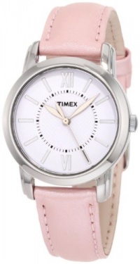 Timex Women's T2N684 Elevated Classics Dress Uptown Chic Pink Metallic Leather Strap Watch Timex Women's T2N684 Elevated Classics Dress Uptown Chic Pink Metallic Leather Strap Watch