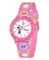 Pretty polka dots and bows! Help your kids stay on time with this fun Time Teacher watch from Disney. Featuring iconic character Minnie Mouse, the hour and minute hands are clearly labeled for easy reading.