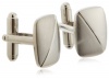 Geoffrey Beene Mens Brushed And Polished Rhodium Cufflinks, Silver, One Size