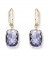 Lovely in lavender: Swarovski's Tanzanite-hued lightweight crystal drop earrings will look elegant and eye-catching whenever you wear them. Crafted in gold tone mixed metal. Approximate drop: 1-1/8 inches.