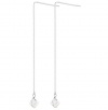 SCER024 Sterling Silver Clear Crystal Threader Ear Wire Earrings Made with Swarovski Elements