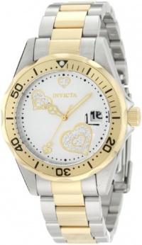 Invicta Women's 12287 Pro Diver Silver Heart Dial Two Tone Stainless Steel Watch Invicta Women's 12287 Pro Diver Silver Heart Dial Two Tone Stainless Steel Watch