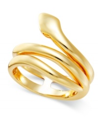 Slink into something new. Studio Silver's wrap ring with a snake motif is set in 18k gold over sterling silver for a fashion-forward look with a bit of an edge. Size 7 and 8.