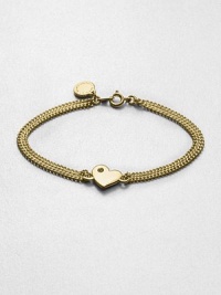 Wear your heart on your sleeve with this sweet and sparkling style. Glass stoneGoldtone-plated brassLength, about 6.8Spring ring closureImported Wear your heart on your sleeve with this sweet and sparkling style. Glass stoneGoldtone-plated brassLength, about 6.8Spring ring closureImported
