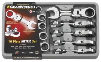 GearWrench 9550 10 Piece Metric Stubby Flex-Head Combination Ratcheting Wrench Set GearWrench 9550 10 Piece Metric Stubby Flex-Head Combination Ratcheting Wrench Set