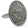 Carnevale Sterling Silver Silver Black Ring with Swarovski Elements Ring, Size 7