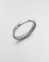 From the Midnight Melange Collection. Smooth sterling silver band with signature twisted cable trim along the inner circumference. Sterling silver Width, about 3mm Imported 