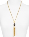 T Tahari Sheid Love It Jet Tassel Drop Necklace, 24