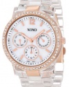 XOXO Women's XO5528 Clear Bracelet with Rhinestones on Rose Gold Case Watch