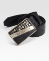Classic leather style with vintage inspired belt buckle.LeatherAbout 1½ wideMade in Italy