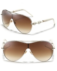 Gucci White Chain Link Shield Sunglasses Gucci White Chain Link Shield Sunglasses