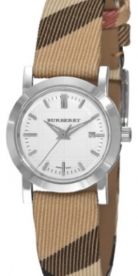 Burberry Women's BU1387 Nova Check Checked Strap White Dial Watch Burberry Women's BU1387 Nova Check Checked Strap White Dial Watch