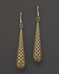 An intricate lattice design in 18K yellow gold lends an ornate look to Gucci's Diamantissima earrings. An intricate lattice design in 18K yellow gold lends an ornate look to Gucci's Diamantissima earrings.