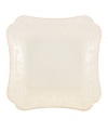 With fanciful beading and a feminine edge, Lenox French Perle square plates are a great addition to your white dinnerware and have an irresistibly old-fashioned sensibility. Hard-wearing stoneware is dishwasher safe and, in a soft white hue with antiqued trim, a graceful addition to every meal.