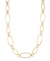 Illuminate your neckline with long and luxurious oval links. Lauren Ralph Lauren necklace features a chic design in gold tone mixed metal. Approximate length: 36 inches.