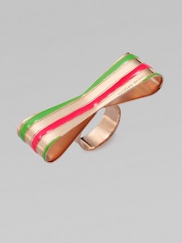 Bright enamel stripes make this charming design a stand-out piece. Rose goldtone plated sterling silverEnamelMade in Italy Bright enamel stripes make this charming design a stand-out piece. Rose goldtone plated sterling silverEnamelMade in Italy