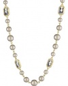 Anne Klein Sorbet Gold-Tone Champagne Pearl and Crystal Strand Necklace, 42
