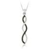 Sterling Silver Black Diamond Accent Infinity Pendant