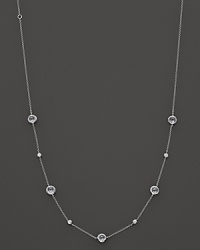 Stations of diamonds and clear quartz dot a sterling silver chain. By Ippolita. Stations of diamonds and clear quartz dot a sterling silver chain. By Ippolita.