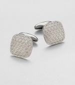 Rounded corners lend an elegant flare to this square cuff link design with engraved gancini logo detail.PalladiumAbout ¾ diam.Made in Italy