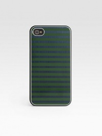A sporty, striped pattern covers your Apple iPhone 4 and 4S in style.Aluminum polycarbonate2W x 5HImported A sporty, striped pattern covers your Apple iPhone 4 and 4S in style.Aluminum polycarbonate2W x 5HImported