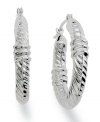 Twist and shine. Giani Bernini's intricate rope hoop earrings are crafted in sterling silver. Approximate diameter: 1 inch.