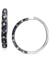 Turn heads in stylish two-tone sparkle. Balissima by Effy Collection earrings feature a twinkling mix of round-cut, multicolored sapphires (6-7/8 ct. t.w.) set in sterling silver. Approximate diameter: 1-1/2 inches.