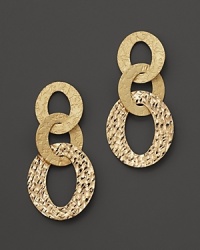 From the Chic & Shine collection, 18K yellow gold drop earrings in a modern mix of finishes. By Roberto Coin. From the Chic & Shine collection, 18K yellow gold drop earrings in a modern mix of finishes. By Roberto Coin.