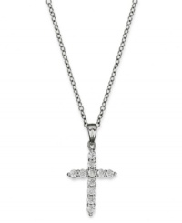 Symbolic sentiment. Giani Bernini's pretty cross pendant is adorned with round-cut cubic zirconias (5/8 ct. t.w.) set in sterling silver. Approximate length: 15 inches. Approximate drop: 1/2 inch. Symbolic sentiment. Giani Bernini's pretty cross pendant is adorned with round-cut cubic zirconias (5/8 ct. t.w.) set in sterling silver. Approximate length: 15 inches. Approximate drop: 1/2 inch.