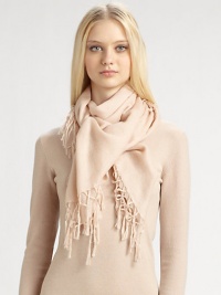 This soft, lightweight cashmere/silk style is trimmed in delicate knotted fringe.45 X 4870% cashmere/30% silkDry cleanMade in Italy of imported fabric This soft, lightweight cashmere/silk style is trimmed in delicate knotted fringe.45 X 4870% cashmere/30% silkDry cleanMade in Italy of imported fabric
