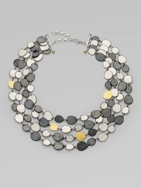 From the Contour Collection. A simply chic, multi-strand design in dark and white sterling silver with 24k gold accents. Dark and white sterling silver24k goldLength, about 18Lobster clasp closureImported 