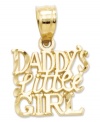 The perfect gift from dad to daughter. This sweet charm features the words Daddy's Little Girl in polished and diamond-cut 14k gold. Chain not included. Approximate length: 3/5 inch. Approximate width: 1/2 inch.