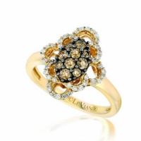 Le Vian Chocolate Diamond Ring in 14K Yellow Gold with Chocolate and White Diamonds at 0.56 Carats Le Vian Chocolate Diamond Ring in 14K Yellow Gold with Chocolate and White Diamonds at 0.56 Carats
