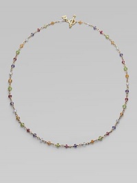 From the Karina Collection. A rainbow of faceted semi-precious stones in gentle colors defines this delicate link necklace. Aquamarine, peridot, pink tourmaline, citrine and iolite 18k yellow gold Length, about 18 Signature toggle closure Imported From the Karina Collection. A rainbow of faceted semi-precious stones in gentle colors defines this delicate link necklace. Aquamarine, peridot, pink tourmaline, citrine and iolite 18k yellow gold Length, about 18 Signature toggle closure Imported