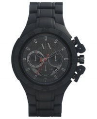 Handsome with a sporty feel, this AX Armani Exchange watch ticks with expert precision.