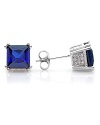 Cut in a graphic shape, Crislu's faceted platinum and sapphire earrings showcase the bold beauty of these gems. Wear these studs to give every look a flash of color.