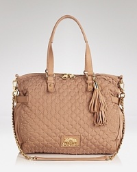 Don't by shy! This Juicy Couture quilted nylon satchel is spacious enough to hold it all, and then some. Don't by shy! This Juicy Couture quilted nylon satchel is spacious enough to hold it all, and then some.