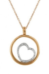 Effy Jewlery 14K White and Rose Gold Diamond Heart Pendant, .17 TCW Effy Jewlery 14K White and Rose Gold Diamond Heart Pendant, .17 TCW